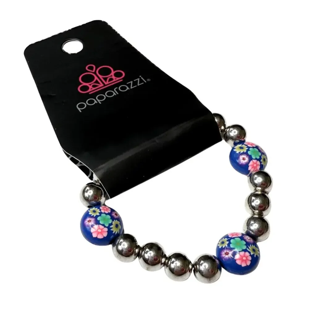 Paparazzi Beaded Floral Stretch Starlet Shimmer Bracelet Multicolor Jewelry New